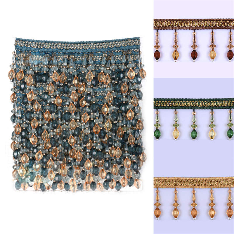 3-метровые подвески из хрустальных бусин для штор, бахрома, кисточки, отделка, обивка, свадебный декор