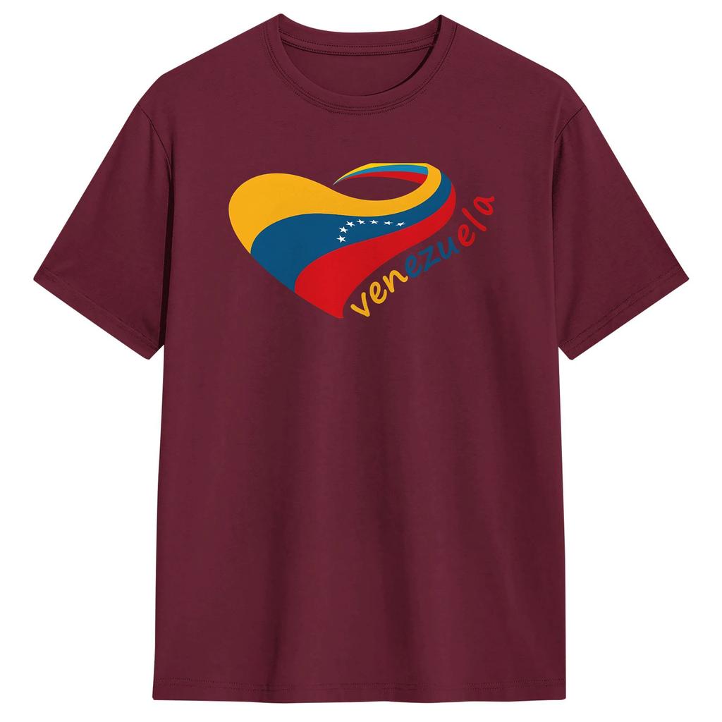 Unisex Heart Of Venezuela T Shirts Cotton Tops Summer YK Funny Short Sleeve TShirt Crew Neck Harajuku Casual Tee Shirt