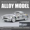 1:24 ретро-модели из лакированного сплава 300SL, игрушки, имитация звука и света, изысканные настольные украшения, рождественские подарки