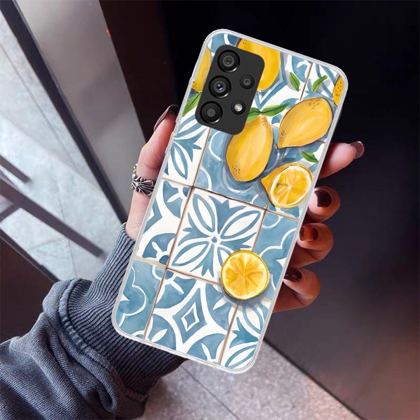 Средиземноморский Лимон Чехол для Телефона Для Samsung Galaxy A12 A52S A42 A32 A22 A51 A50 Note 20 Ultra 10 S10 Plus A71 A70 A31 A30 A10S Ga