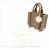 Excellent Chloe Handbag Woody Small Tote Bag Beige leather Women CHC23AS397L17 Used