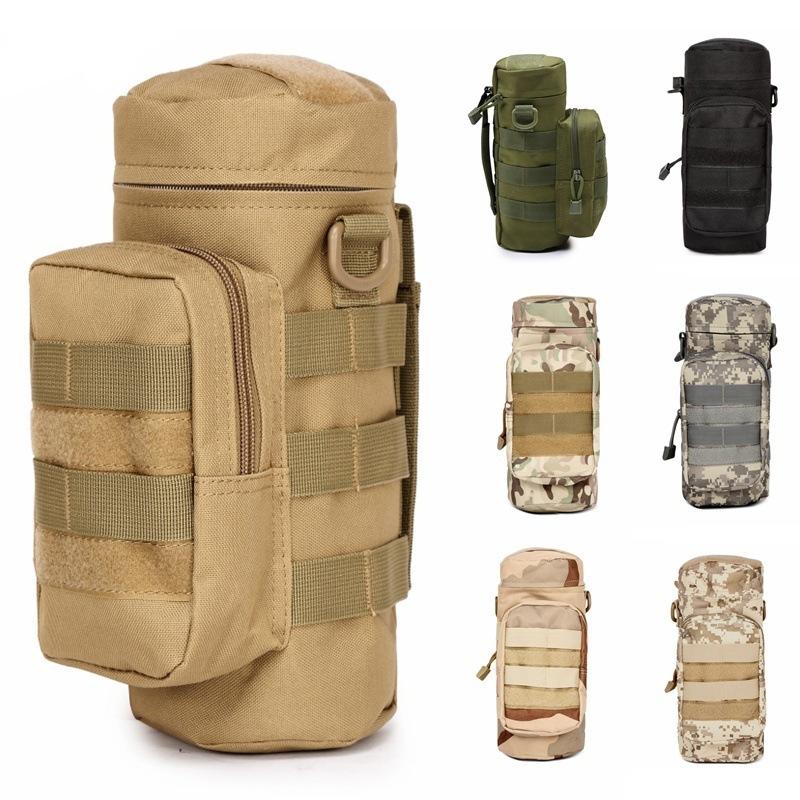 Сумка для бутылки с водой Molle на открытом воздухе, тактический чайник, поясная сумка через плечо для армейских фанатов, сумки для альпинизма, кемпинга и пешего туризма