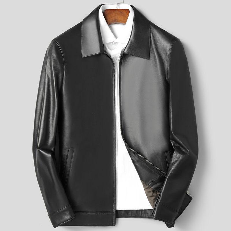 Middle-aged Leather Leather Jacket Men's Coat Autumn and Winter Single Leather Thin Sheepskin Men's Leather Jacket Leather Jacket Men's
