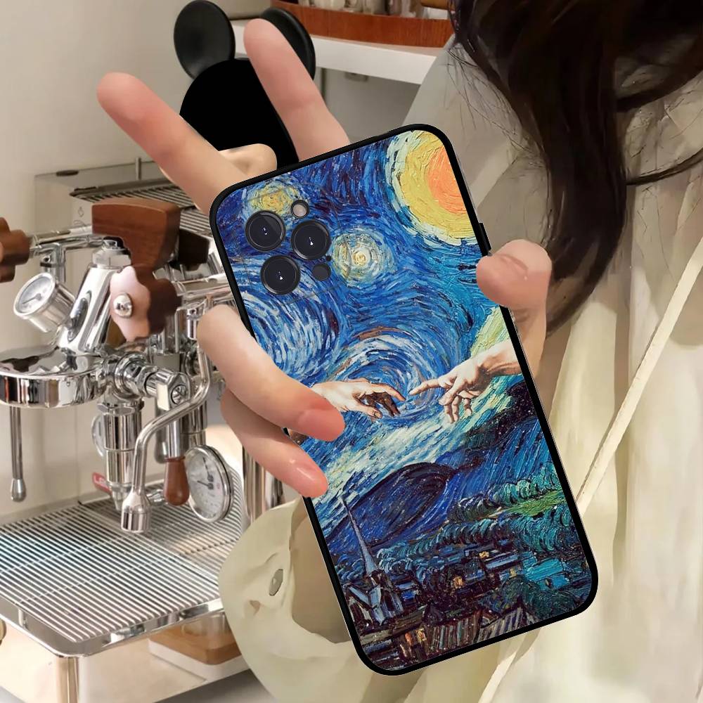 Мультяшный чехол для телефона в стиле Ван Гога для IPhone 17 16 15 14 11 12 13 Mini Pro XS Max Plus Funda Shell