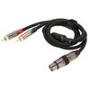 Разветвитель кабеля XLR Female на двойной RCA Male Y, позолоченный разъем XLR Female 3 Pin на двойной RCA Male стерео