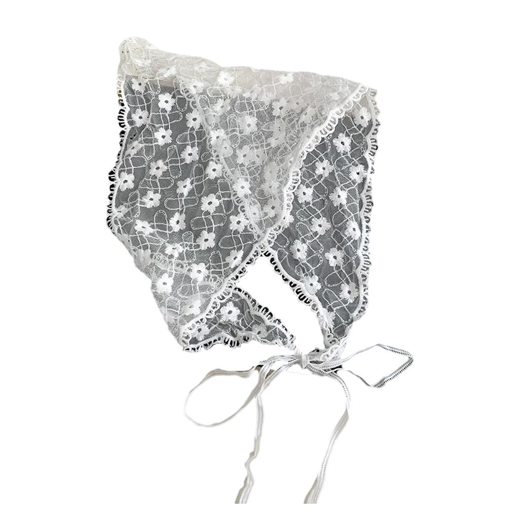 Country Styles Lace Triangle Wrap Embroidered Headscarf Bandanas for Photo Props and Home Decors Fashion Enthusiasts