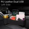 Pgrade Storage Box Car Seat Gap Organizer Pocket PU Leather Auto Seat Side Slit Accessories With 12/24V Cigarette Lighter Drive