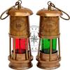 Set of 2 Antique Brass Minor Lamp Nautical Ship Boat Light Lantern Vintage Decor