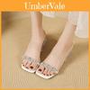 Chic Summer Transparent Crystal Heeled Sandals For Women Stylish Casual Design