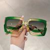 Oversized Square Sunglasses Women Fashion Gradient Multicolor Outdoor Shades Trendy Vintage Brand Design Sun Glasses