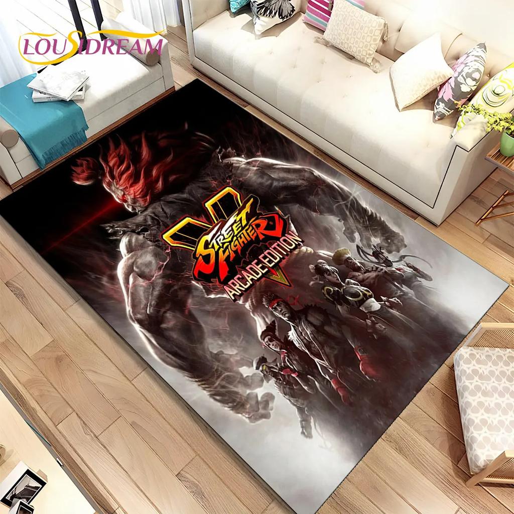 Коврик Street Fighter в стиле ретро, ​​коврик для геймера, коврик для гостиной, спальни, диван, коврик для украшения, детский нескользящий напольный коврик
