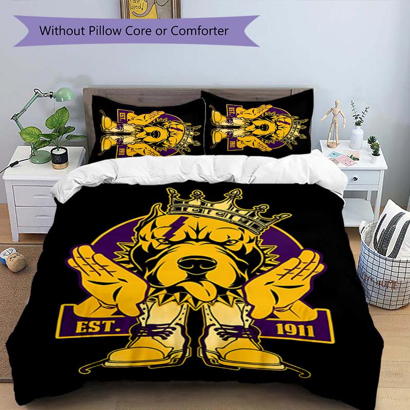 3pcs Omega Psi Phi logo1 pattern bedding set duvet cover set includes duvet cover &pillowcases, perfect all season bedroom decoration & gift