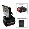 18-вольтовый литий-ионный аккумулятор со светодиодным фонариком для Bosch, DeWalt, Milwaukee, Makita