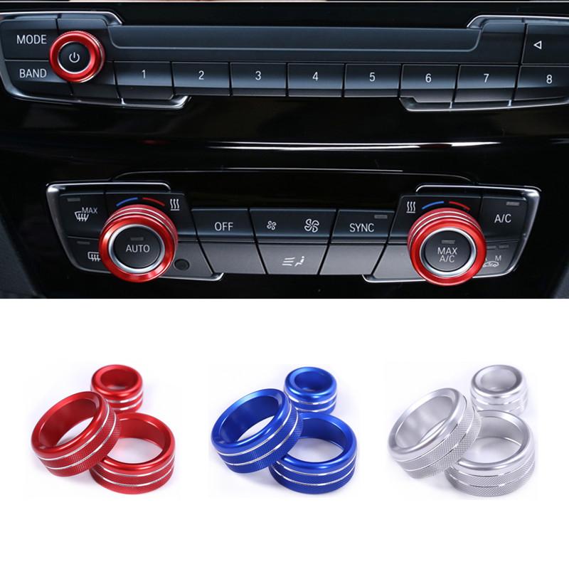 Car Air Conditioning Knobs Audio Circle Trim Fit For BMW F30 F34 F20 F21 F46 X1 F48 X2 F47 F32 F33 F36 1 2 3 Series