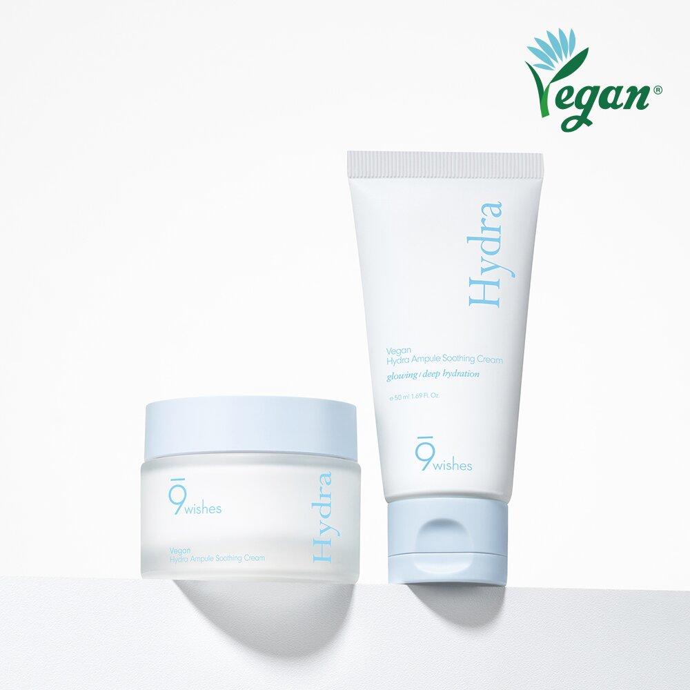 [Эксклюзив 1+1/OY] 9wishes Vegan Hydra Ampule Успокаивающий крем в ампулах, 50 мл, двойная упаковка