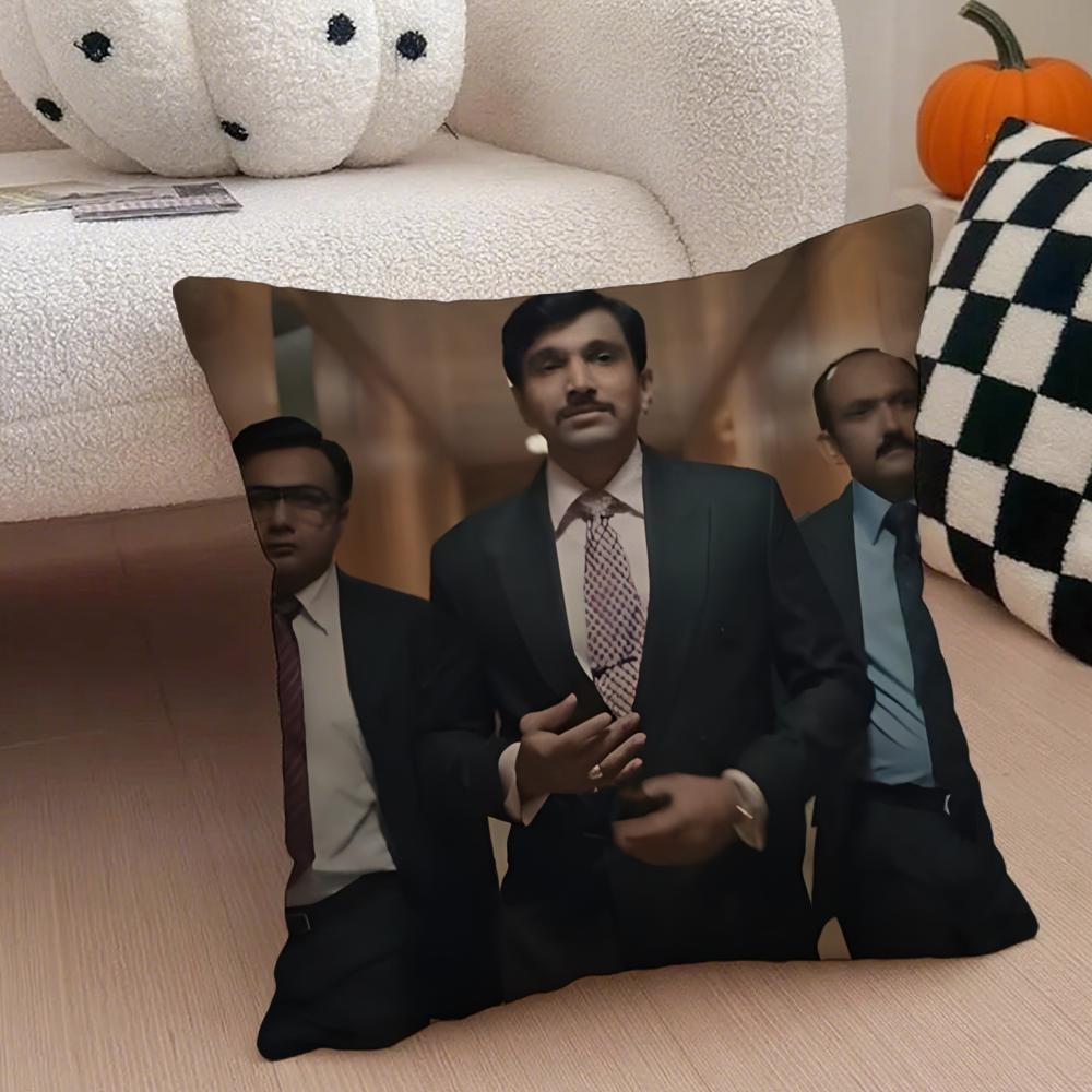 SScam  The Harshad Mehta Story Cushion Cover Throw Pillow Cover Hidden Button Durable Polyester Chair Cushion