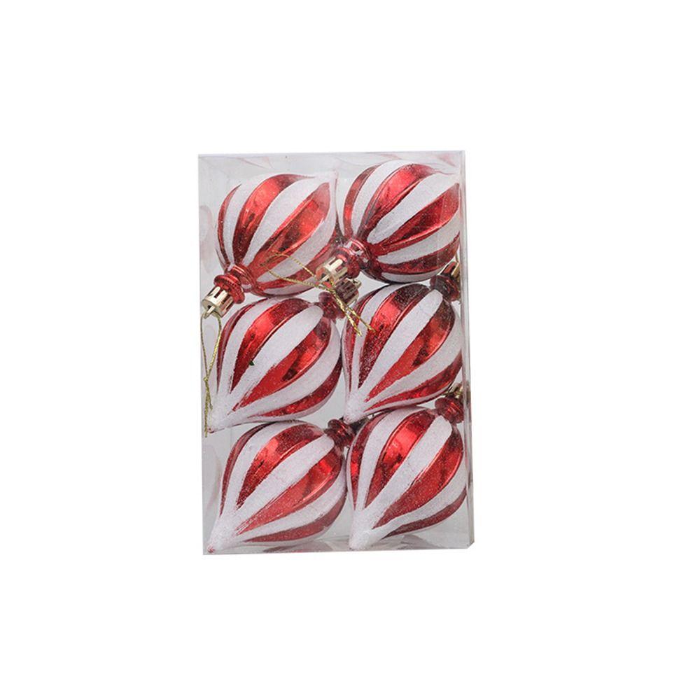 6pcs Mini Painted Christmas Balls Set Cartoon Merry Christmas Tree Decor Party Favors