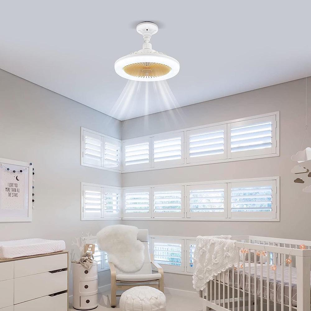 1 шт., интеллектуальный пульт дистанционного управления, светодиодный вентилятор, светильник E27, винт с регулируемой яркостью для спальни, ароматерапия, пластиковый маленький вентилятор, свет НЛО