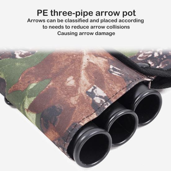 Oxford Cloth Quiver Adjustable Archery Bag Durable Three-tube Design Arrow Holder Sports Accessories