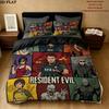 Resident Evil Pattern Bedding Quilt Set Quilt Cover Pillowcase Home Birthday Gift(1 * duvet cover + 2 * pillowcase, without core)