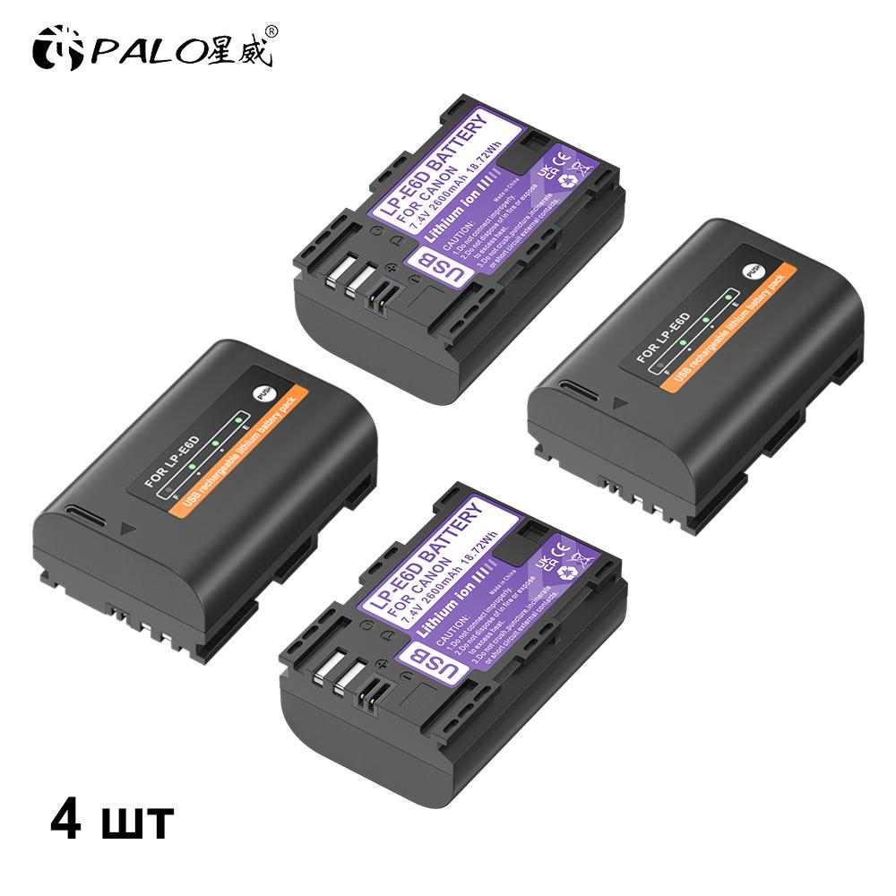 PALO LP-E6D LP E6 LPE6 LP E6N аккумулятор типа C для зарядки камер Canon 5D Mark II III 7D 60D EOS 6D 70D 80D EOS 5DS R
