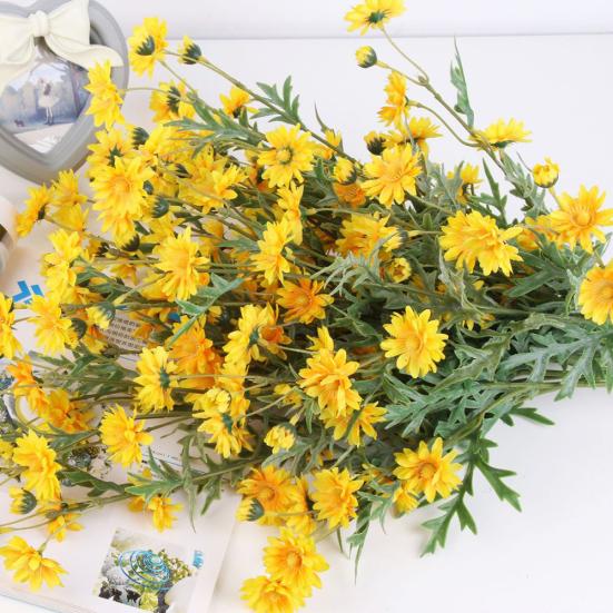 1шт искусственный маленький ромашка поддельные цветок листья дома свадьба кафе декор