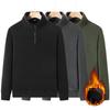 Fleece Half-zipper Hoodie Men's Double Fleece Undercoat Warm Top Loose Large Size Pullover Stand Collar Fleece Jacket