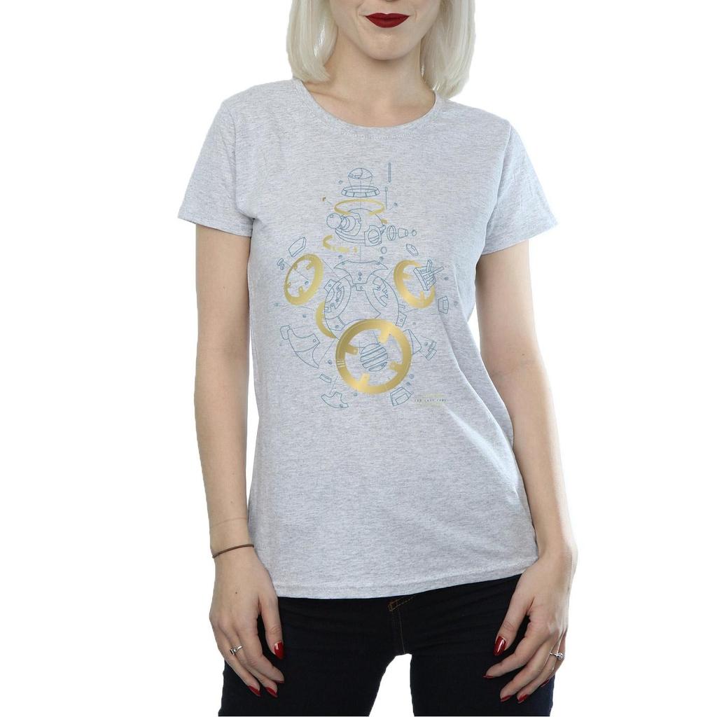 Star Wars Womens/Ladies The Last Jedi BB-8 Deconstructed Cotton T-Shirt