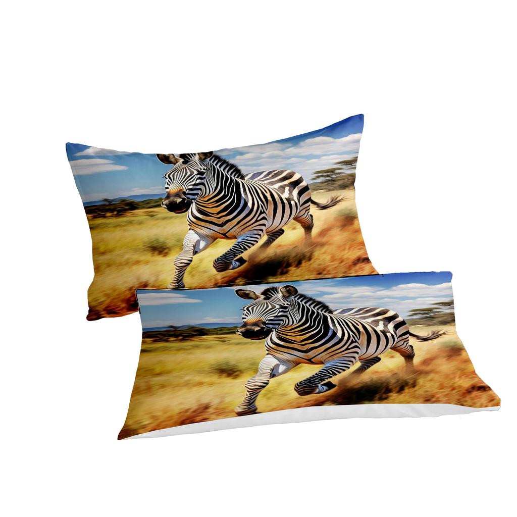 Мультяшный зебра Модный комплект пододеяльника, Полиэстеровое постельное белье 1 шт. пододеяльник + 1/2 шт. наволочки, Без одеяла Мягкий и удобный