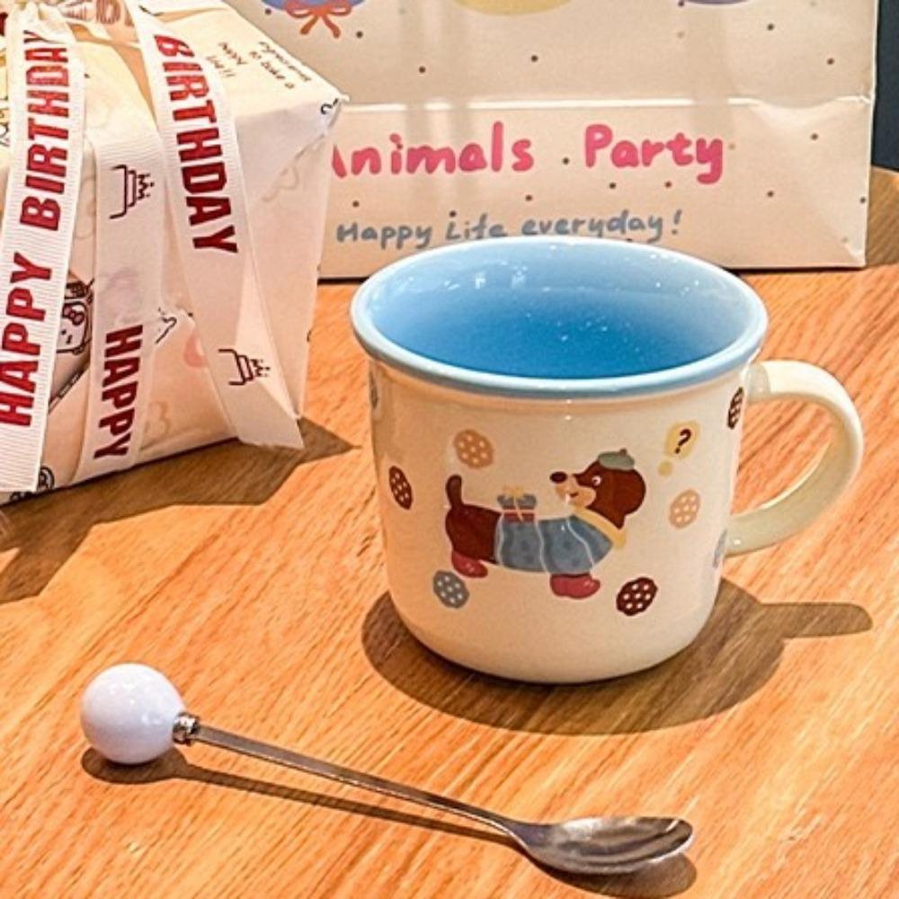 Birthday Gift, Practical Ceramic Mug for Girls, Cute Dachshund Dog Cup for Girlfriends, Children's Souvenir Gift Box.