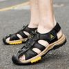 Сандалии модные уличные спортивные настоящие кожаные туфли с носками повседневные тапочки новые летние дышащие мужские пляжные туфли