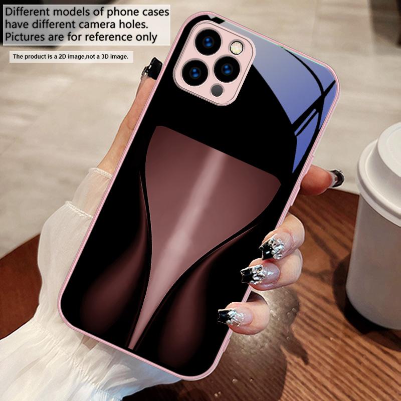 Оранжево-желтый светящийся ремешок для iPhone 17 Air 16 E 15 14 13 Plus 12 mini 11 17 Pro Max XR Xs Max 16E 7 8 Чехол для телефона из закаленного стекла