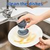 Набор из 2 щеток для мытья посуды с дозатором мыла, набор кухонных скребков для мытья посуды с поддоном для слива для мытья тарелок/кастрюль