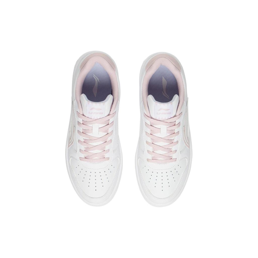 Li Ning Понтоны Низкие Кеды для Скейтборда Женские Белые Розовые AGCS420-5
