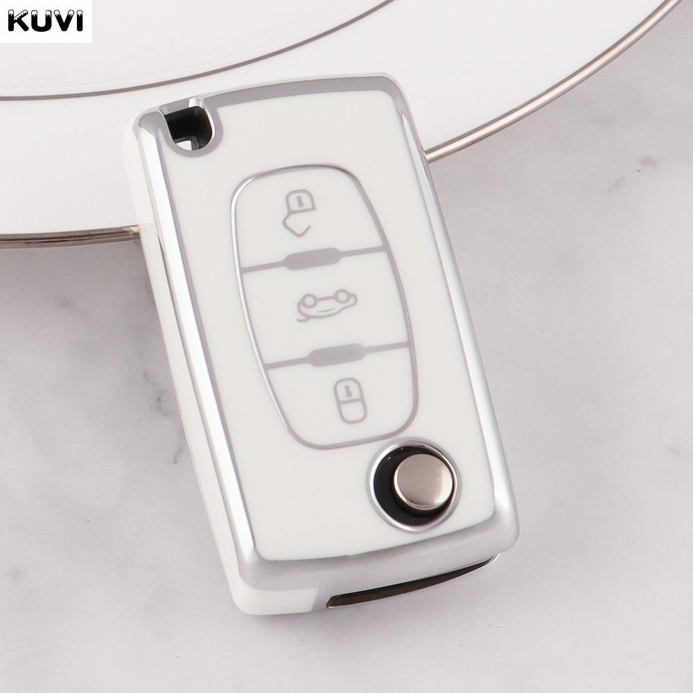 TPU Чехол-книжка для брелока автомобиля Citroen C2 C3 C4 C5 C6 Xsara Berlingo Для Peugeot 207 307 308 407 607 807 Защитный чехол для брелока