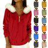 Women's Loose And Comfortable Casual Fashion Half-Zip Hooded Long Sleeve Top