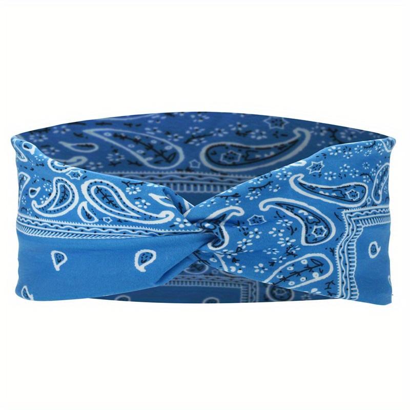 European and American Printed Sports Headband Elastic Knot Cross Headband Yoga Headscarf Paisley Headwear Hairband Hair Accessory