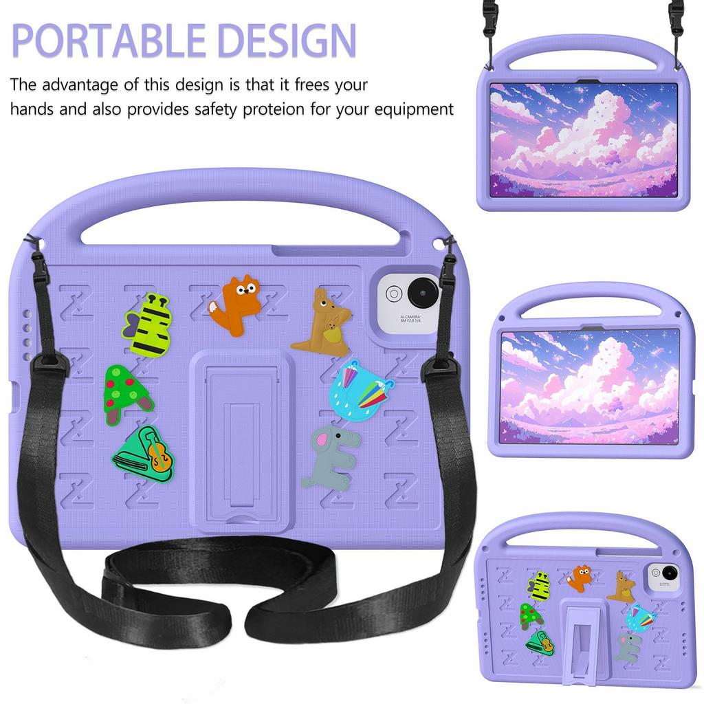 For Honor Pad X10 Pro/Pad X9a/Pad X9 Pro Kickstand Case Cartoon Design Anti-Drop EVA+PC Tablet Cover with Strap for Kids