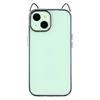 For iPhone 13 Case Cat Ear Design TPU+Acrylic Clear Phone Back Cover