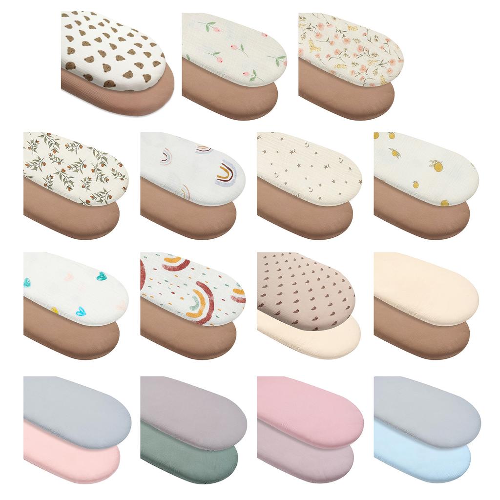 Pack of 2pcs Baby Fitted Bassinet Sheet Newborns Changing Pad Cover Comfortable Fitted Sheets Cotton Mattress Cover