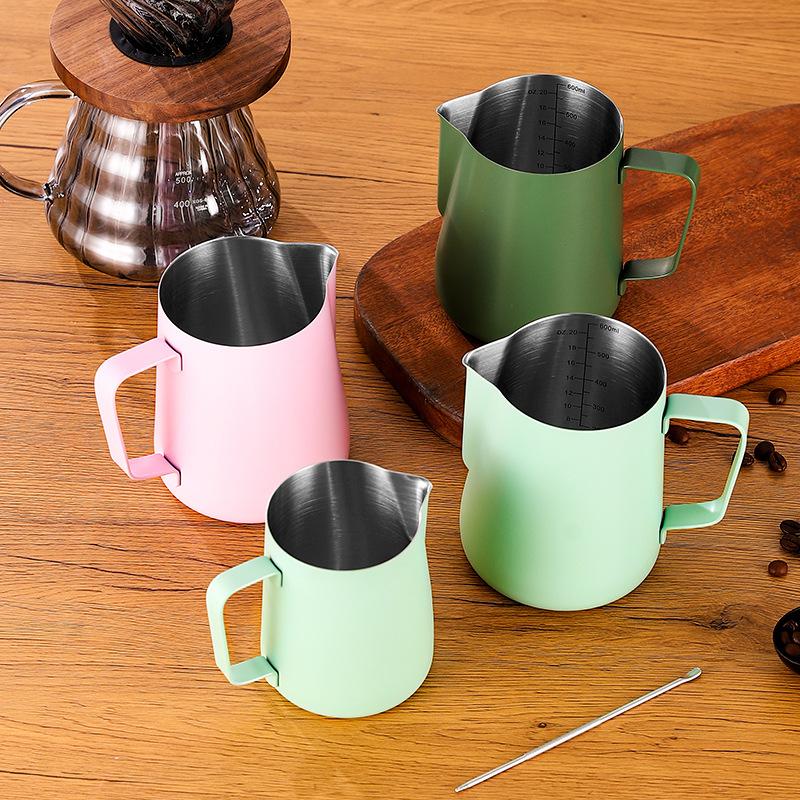 Кувшин для вспенивания молока объемом 350/600 мл из нержавеющей стали 304 со шкалой для приготовления парового латте-арта на кухне для приготовления эспрессо и бариста, аксессуары для кафе