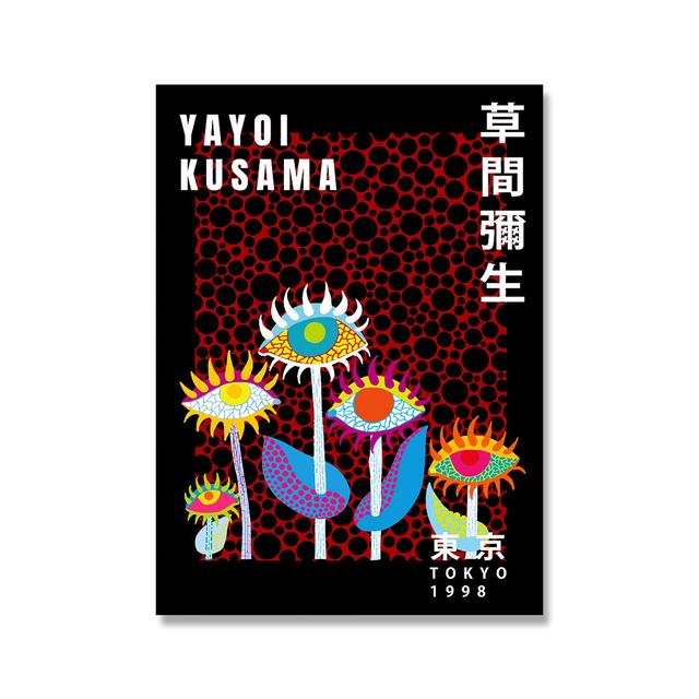 Kusama Yasushi Shell Mushroom Eye Exhibition Wall Art Oil Painting Nordic Poster