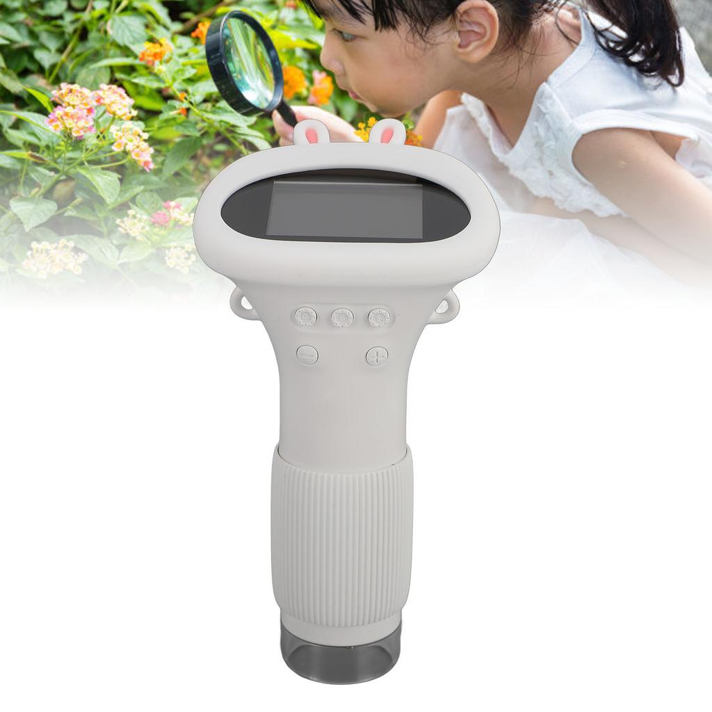 Kids Microscope Camera 1000X 2.0 Inch Color Screen with 8 LED Lights Portable Digital Microscope for Kids Adults