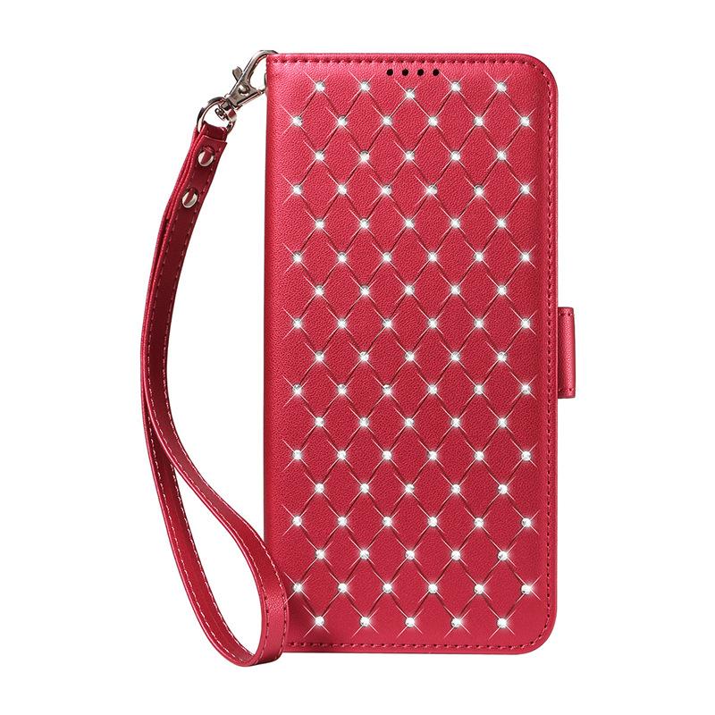 Suitable for Samsung S26 Ultra flip phone case with card slot, A37 5G diamond-studded starry sky protective case