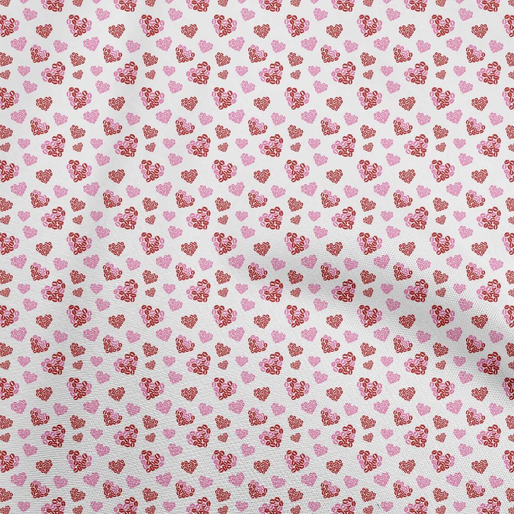 oneOone Cotton Flex Blue Fabric Valentine Heart Sewing Material Print Fabric By The Yard 40 Inch