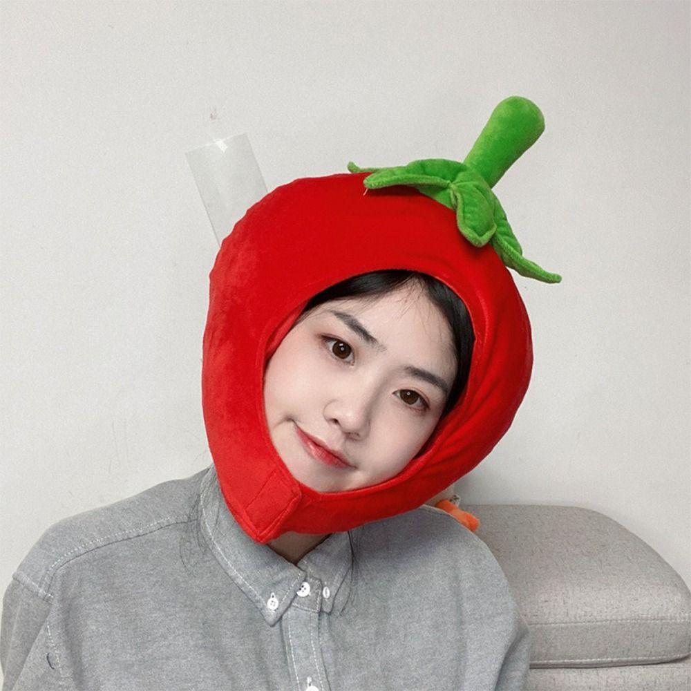 Cute Warm Earflap Cap Super Soft Cosplay Hat Funny Fruit Stuffed Toys Christmas Party