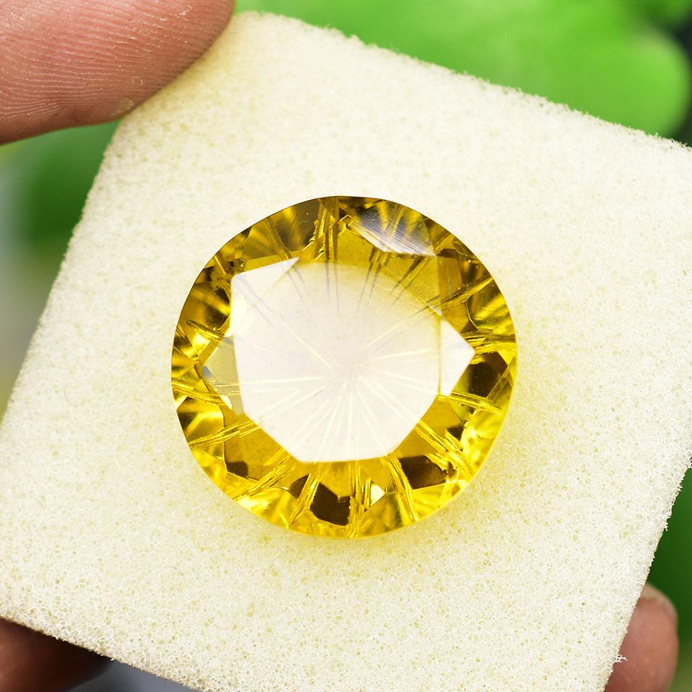 NATURAL Yellow Topaz 37.05 Ct Round Cut Loose Gemstone For Him/Her