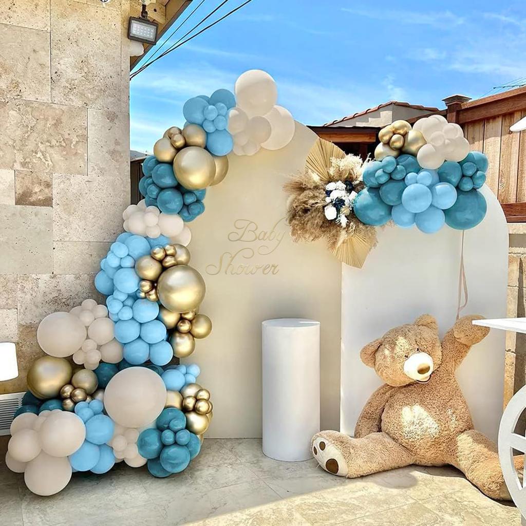 150Pcs Blue Balloons Arch Kit Metallic Blue Balloon Garland Birthday Party Decorations Baby Shower Baptism Wedding Blue Theme Party Decor