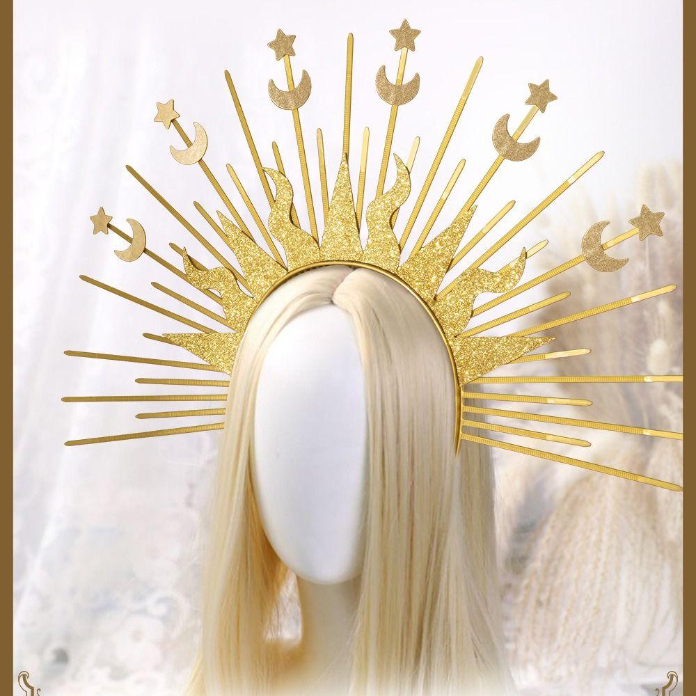 Sun God Halo Headband Star Tiara Headdress Fashion Halloween Headband Ladies/Girls
