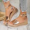 New Women's Fish Mouth Sandals Fashion Thick Sole Buckle Wedge Heel Sandals for Summer, Comfortable Bright Color Platform Beach Shoes